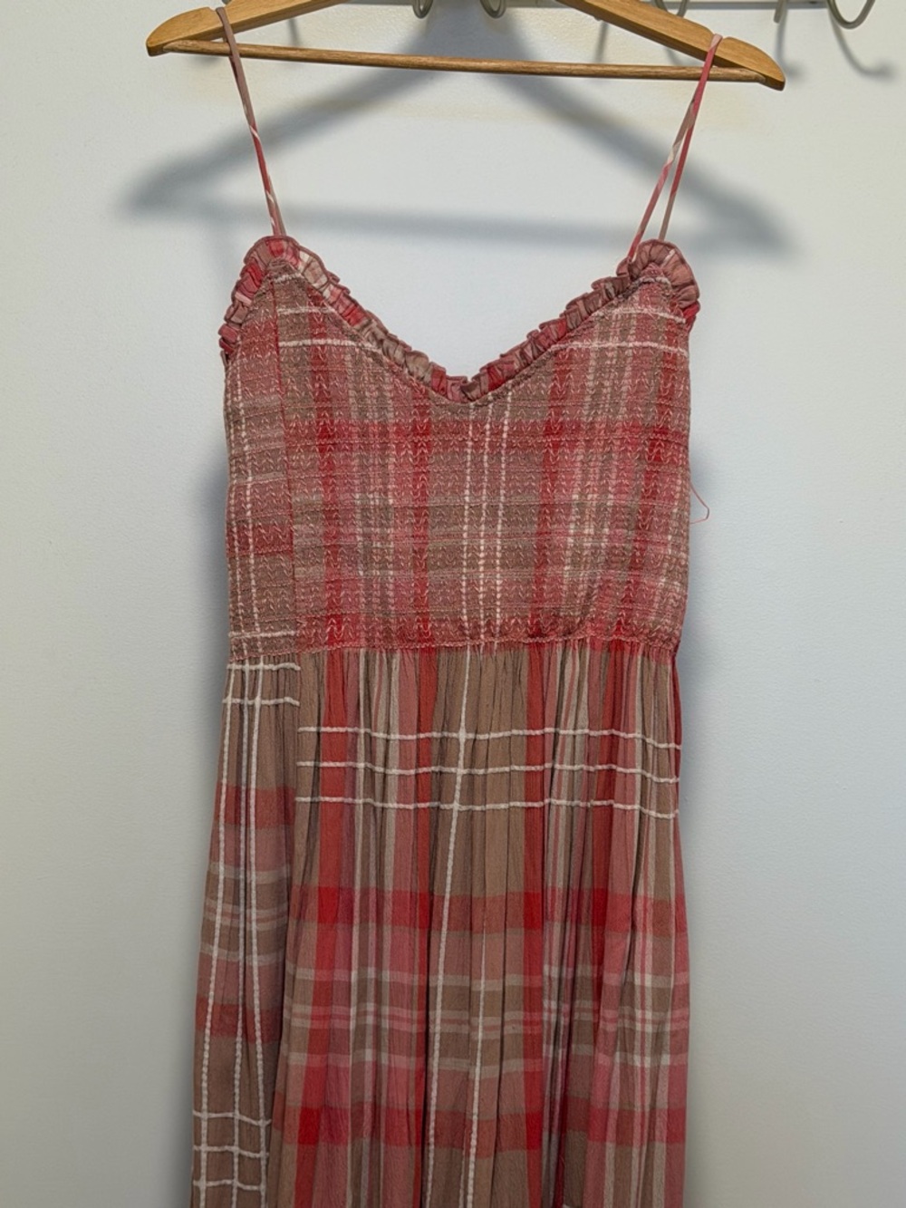 Free People Maxi Dress NWT plaid size LARGE long dress - Picture 2 of 15